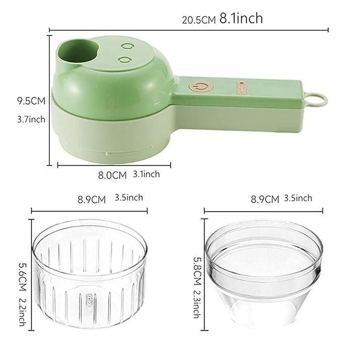 4-in-1 Portable Electric Veggie Cutter – Slice, Chop & Grind in Seconds!