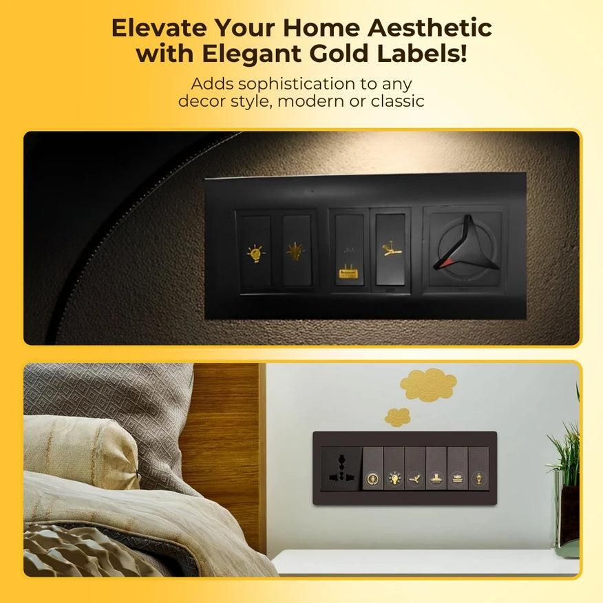 Golden Touch Switch Stickers – Stylish Makeover for Any Room