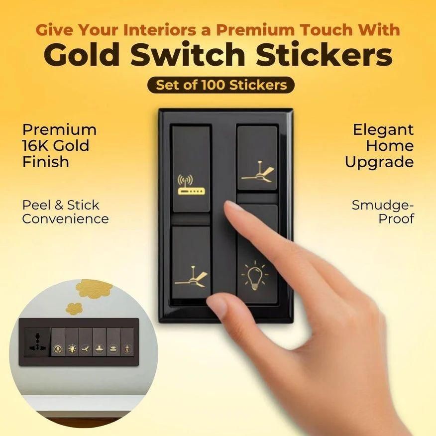 Golden Touch Switch Stickers – Stylish Makeover for Any Room